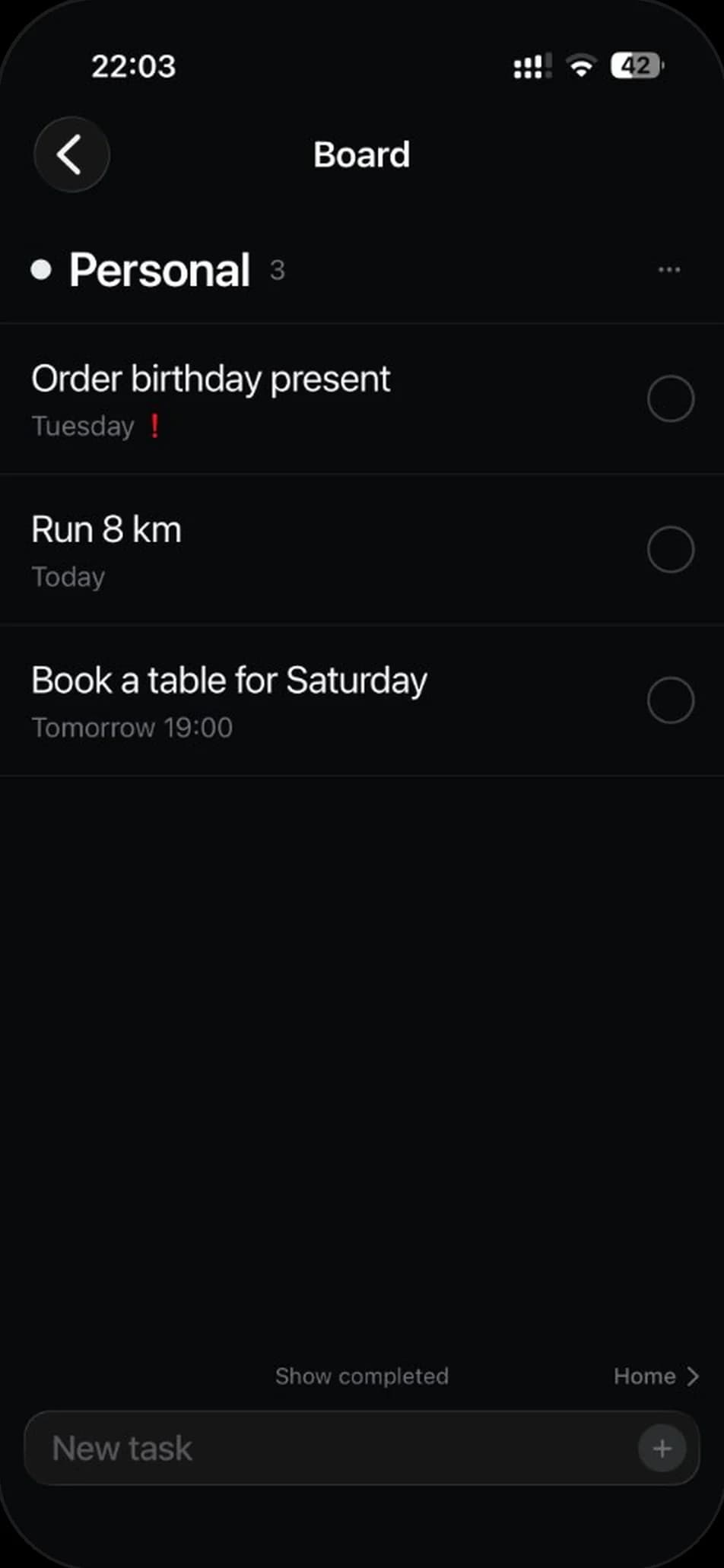 Glance Tasks op een iPhone: een rustige takenlijst