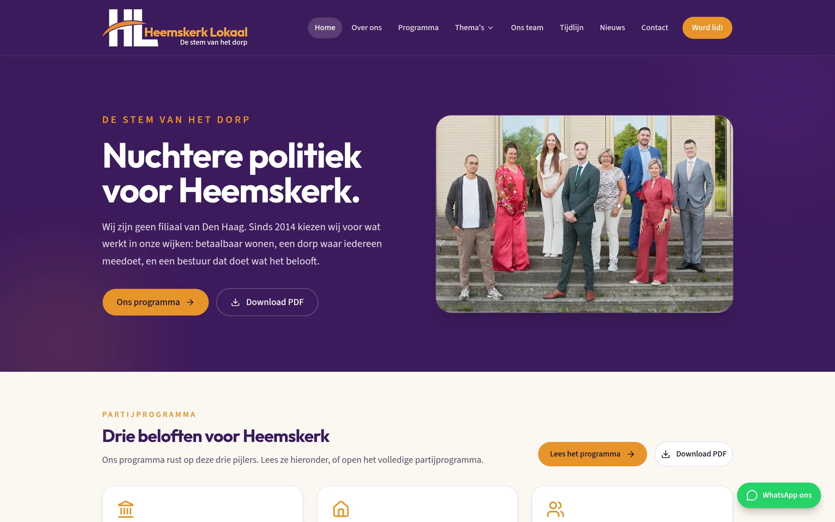 Homepage van Heemskerk Lokaal: nuchtere politiek voor Heemskerk